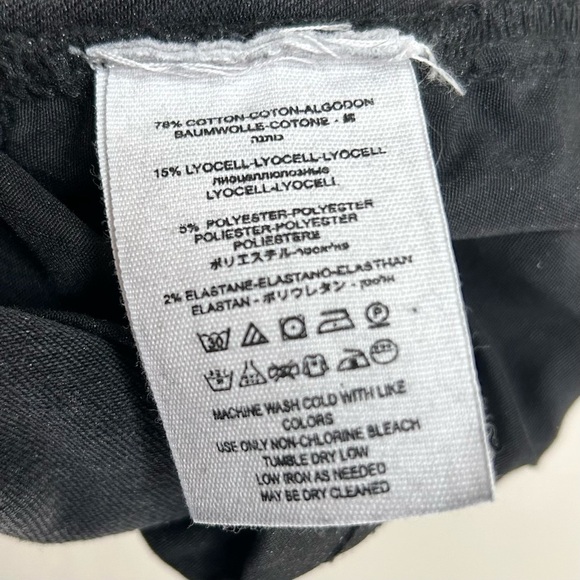 Free People High Rise Stretch Skinny Distressed Jeans Raw Hem Black Size 28 - Picture 9 of 11